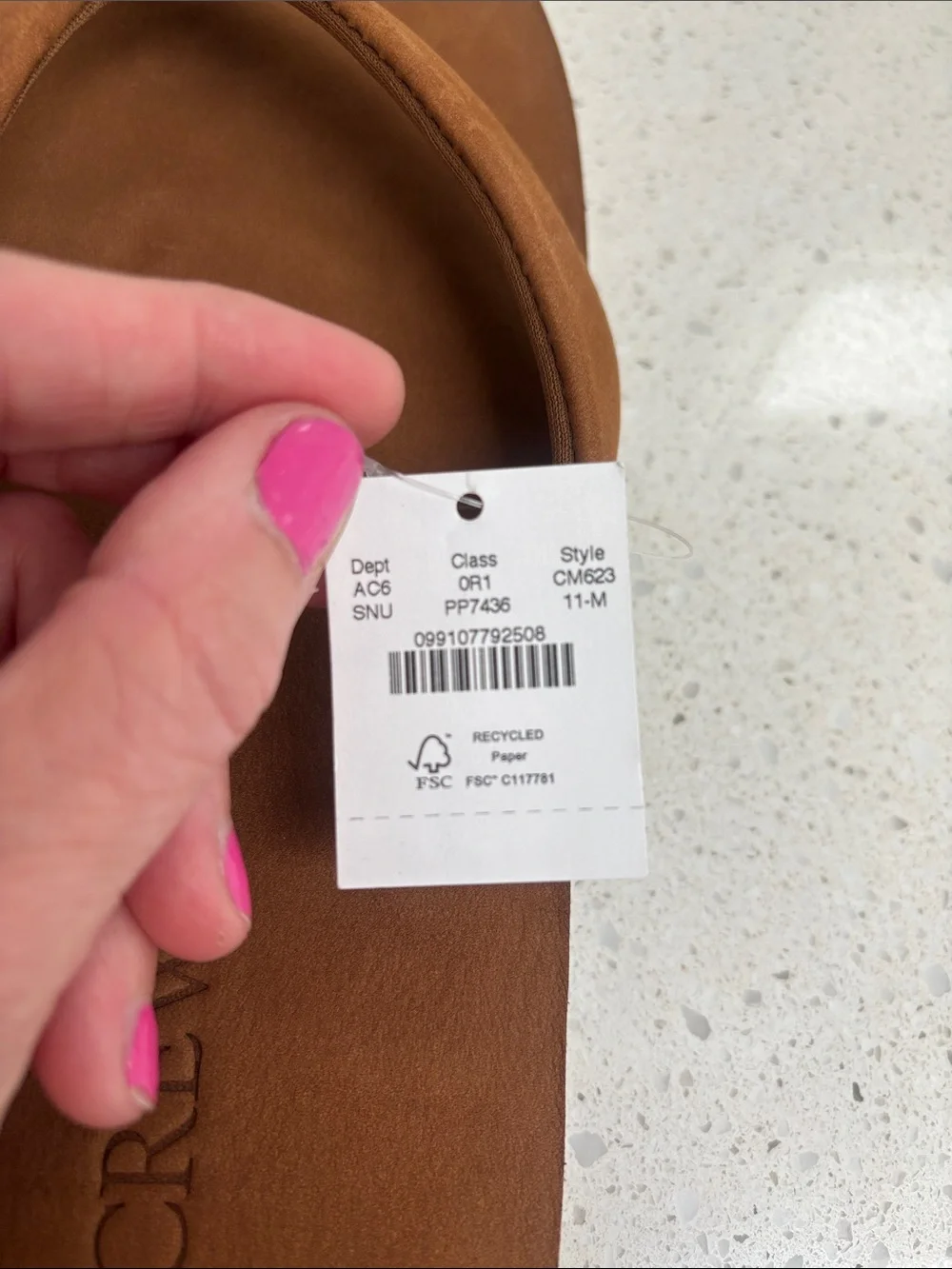 J. Crew Tan Brown Leather Thong Sandals